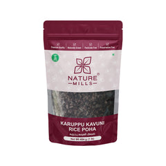 NatureMills Karuppu Kavuni Rice Poha  Front 454g